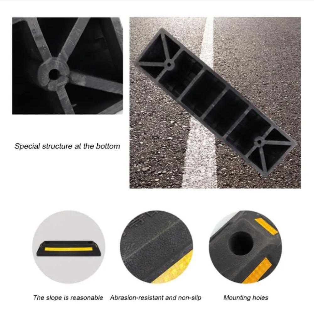 Rubber-Plastic Parking Stopper Rubber Auto Wheel Guide Block Aid Universal Garage Car Lot