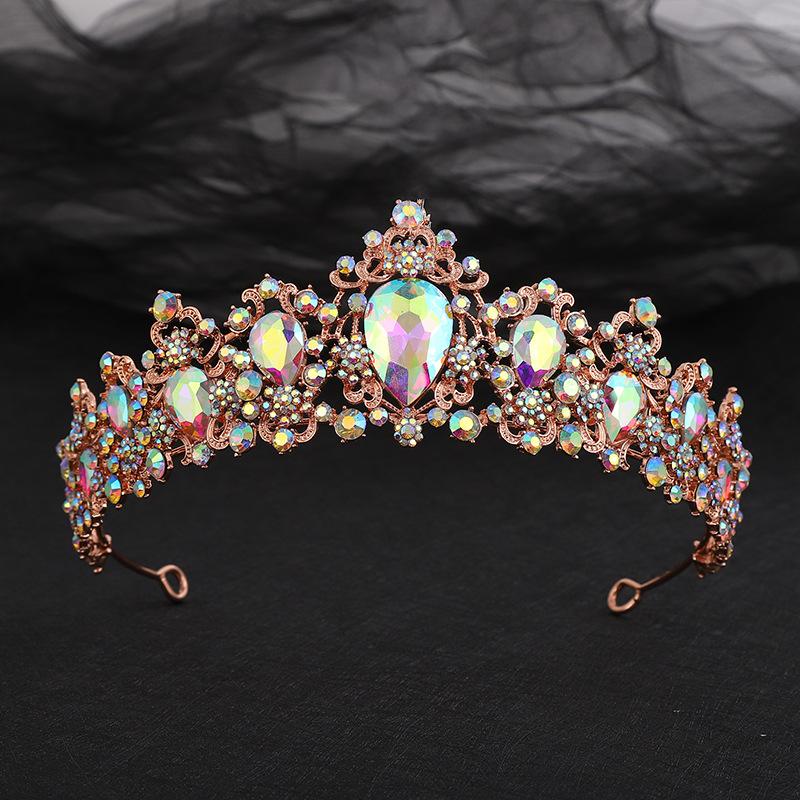 DIEZI Baroque Vintage Crystal Tiara Crown For Women Wedding Party New Vintage Queen Bridal Bride Hair Dress Accessories