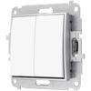 Double Switch Without Frame, Karlik Mini, White/silver