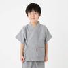 Watanosato Made in Japan Hickory Pattern Crepe Woven Casual Jinbei for Boys (Size 90, Gray Stripes)