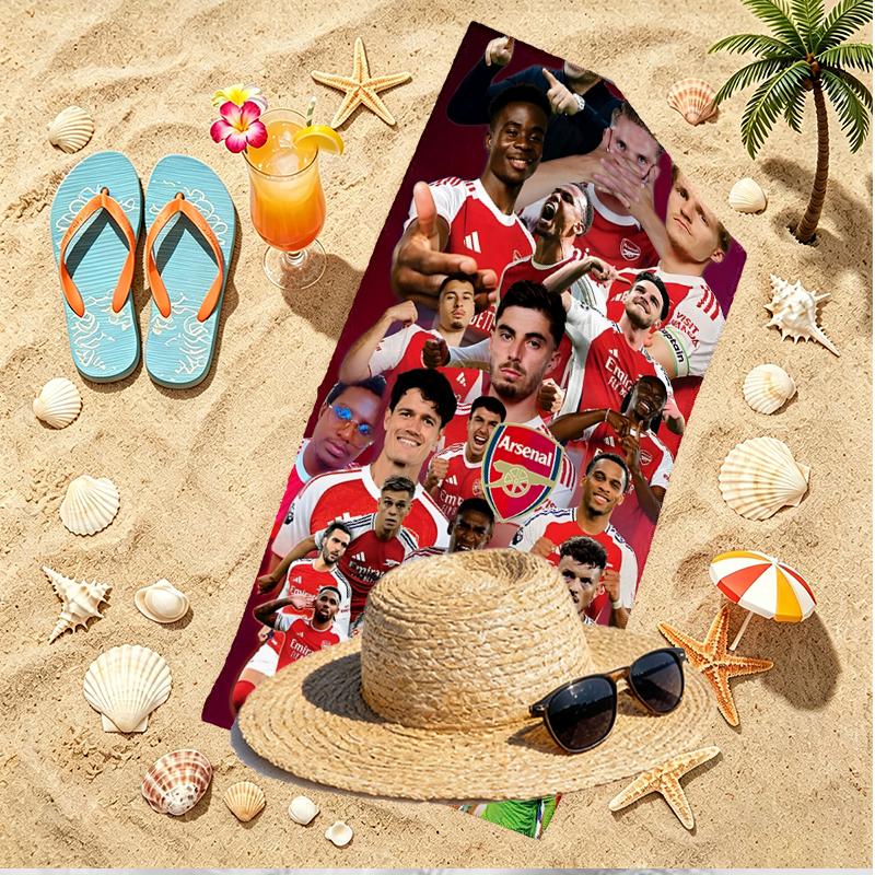 Football Team Print Beach Towel, Versatile Lightweight Absorbent Beach Towel for Pool Surf Yoga Bathroom, Perfect Birthday Holiday Gift