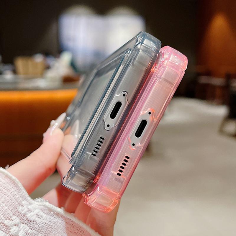 Colorful Love Card Bag Wallet Case For Samsung Galaxy S24 S23 FE S22 Ultra A16 A55 A35 A25 A15 A06 A05 5G Clear Soft TPU Cover
