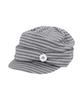 BAUF Button Newsboy Cap [Stripe Grey]