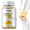 XEMENRY Supliment Vitamina K2 MK-7, 200 mcg Per Porție, Capsule Moi cu Ulei | Ușor Absorbit, Formă Activă de Menaquinonă | Suport pentru Imunitate, Articulații și Inimă