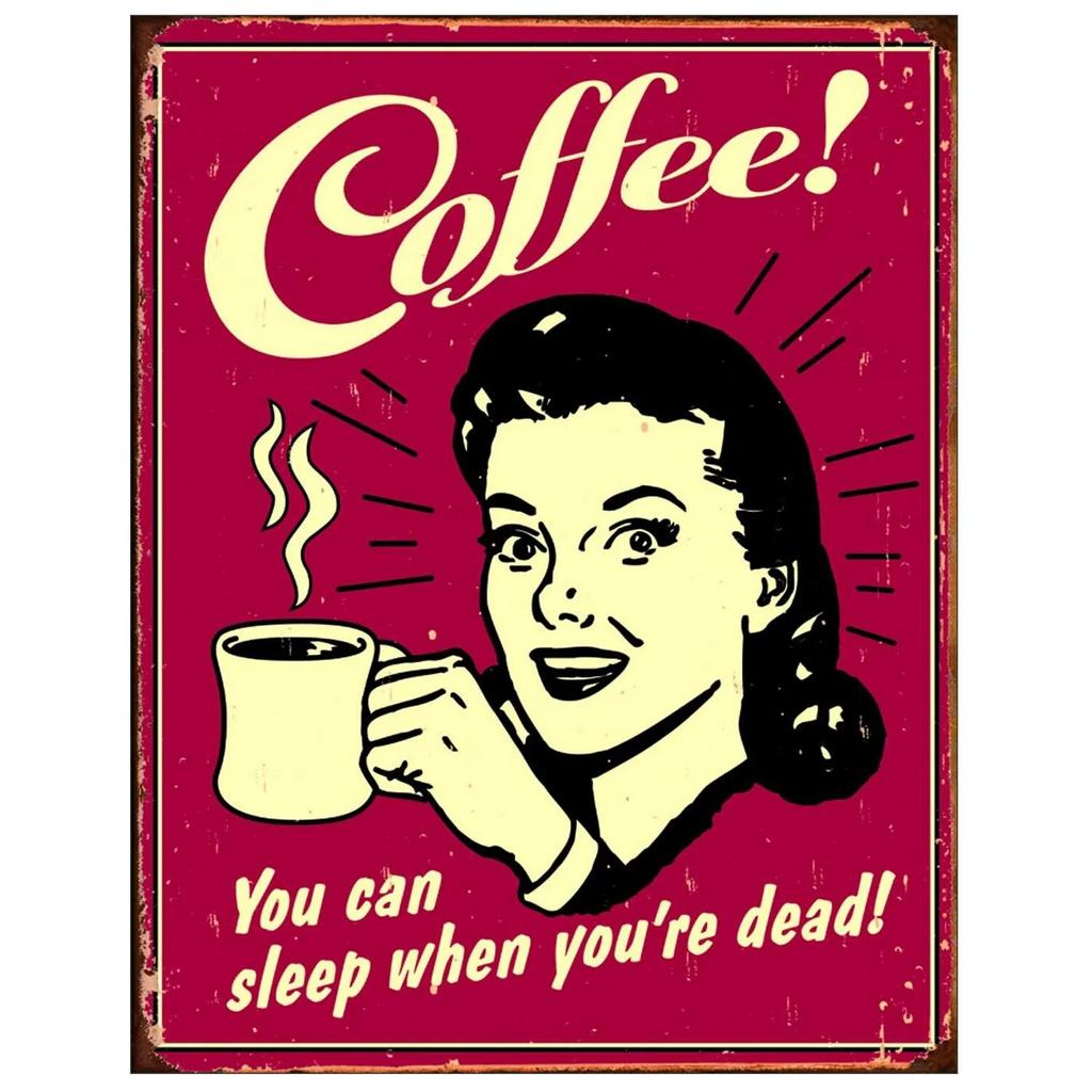 Coffee Metal Tin Signs Vintage Plaque Metal Plate Retro Wall Art Posters for Cafe Kitchen Bar Pub Clubs Iron Painting Decoration