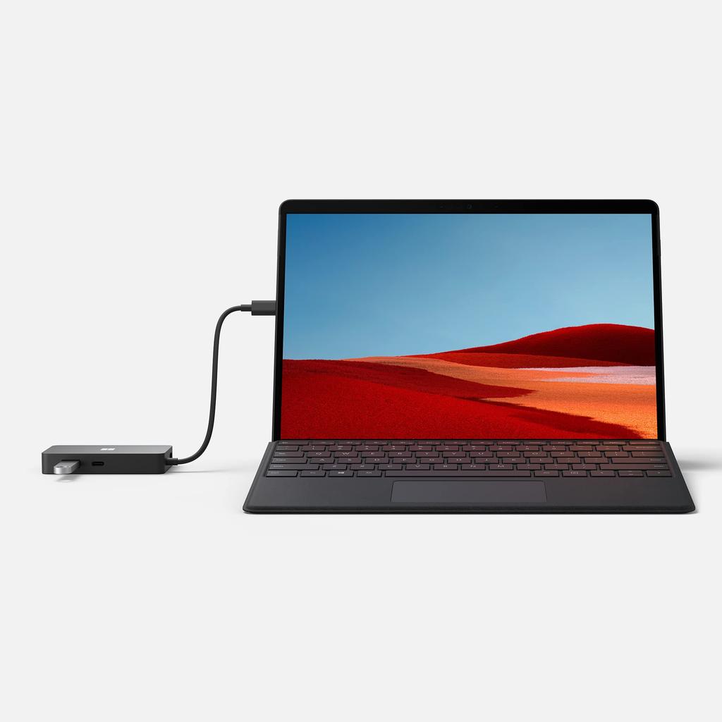 Microsoft Travel Hub Dockingstation, leicht, HDMI, kabelgebunden, LAN, Zubehör, Aufladen, kompatibel mit Windows, Mac, Android, Chrome, Surface, USB-C, SWV-00006