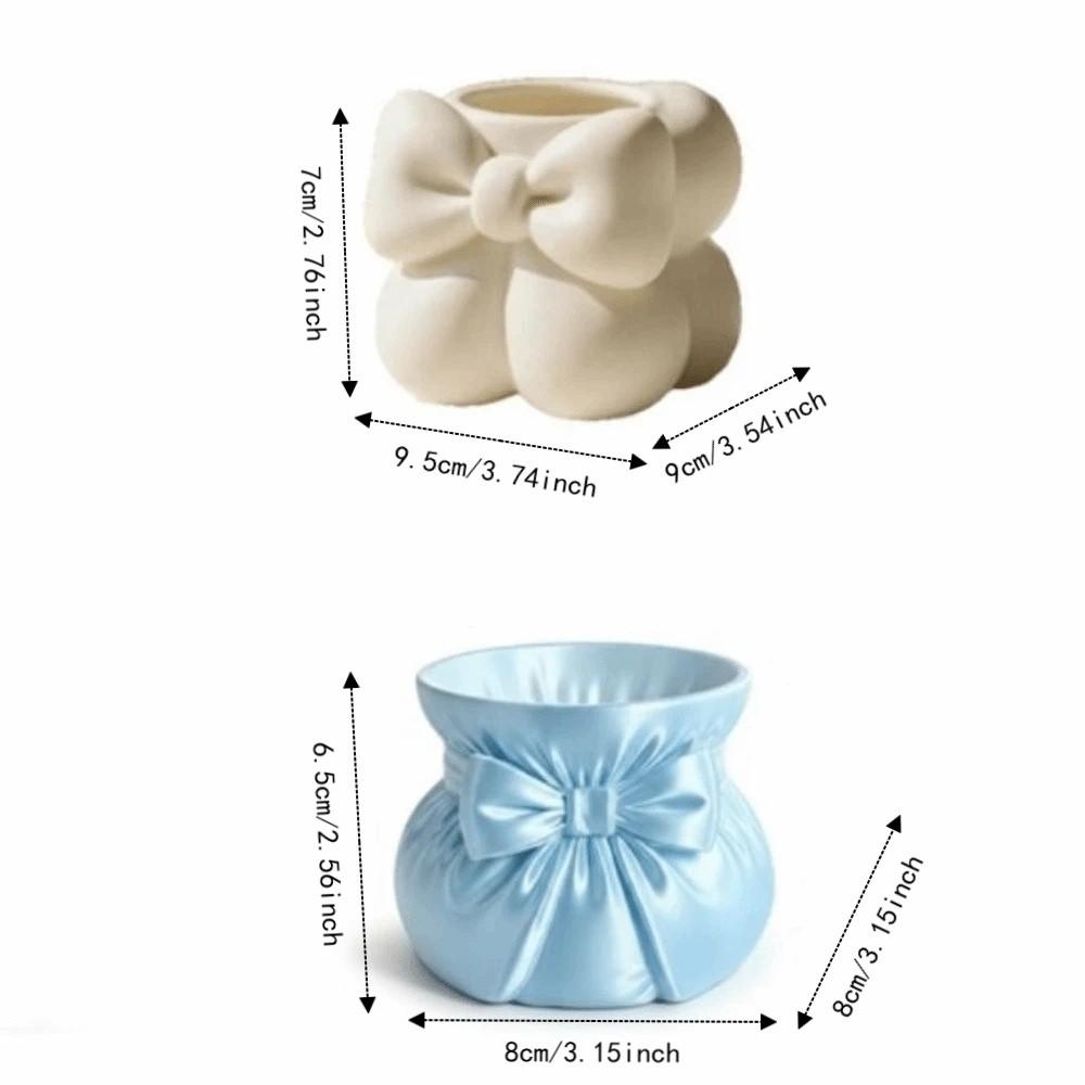 Decorative 3D Printed Storage Box Creative Multi-function Desktop Organizer Sweet Flower Vase Bow Pen Holder Desktop