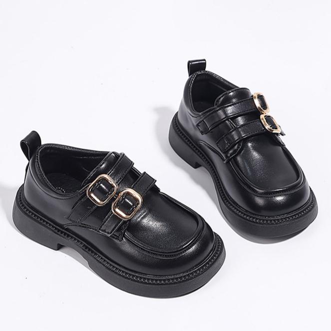 Spring Korean Version of Girls Mary Jane Shoes Student Black Leather Shoes Retro British Style Belt Buckle Shoes