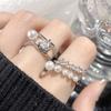 Eenvoudige Geometrische Lijnen Vol Met Diamanten Onregelmatige Openingsring Set Persoonlijkheid Eenvoudige Wijsvingerring Mode Vinger