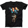 Astronauta w Kosmosie Planety Balony Układ Słoneczny Zabawny Prezent Czarny T-shirt 238