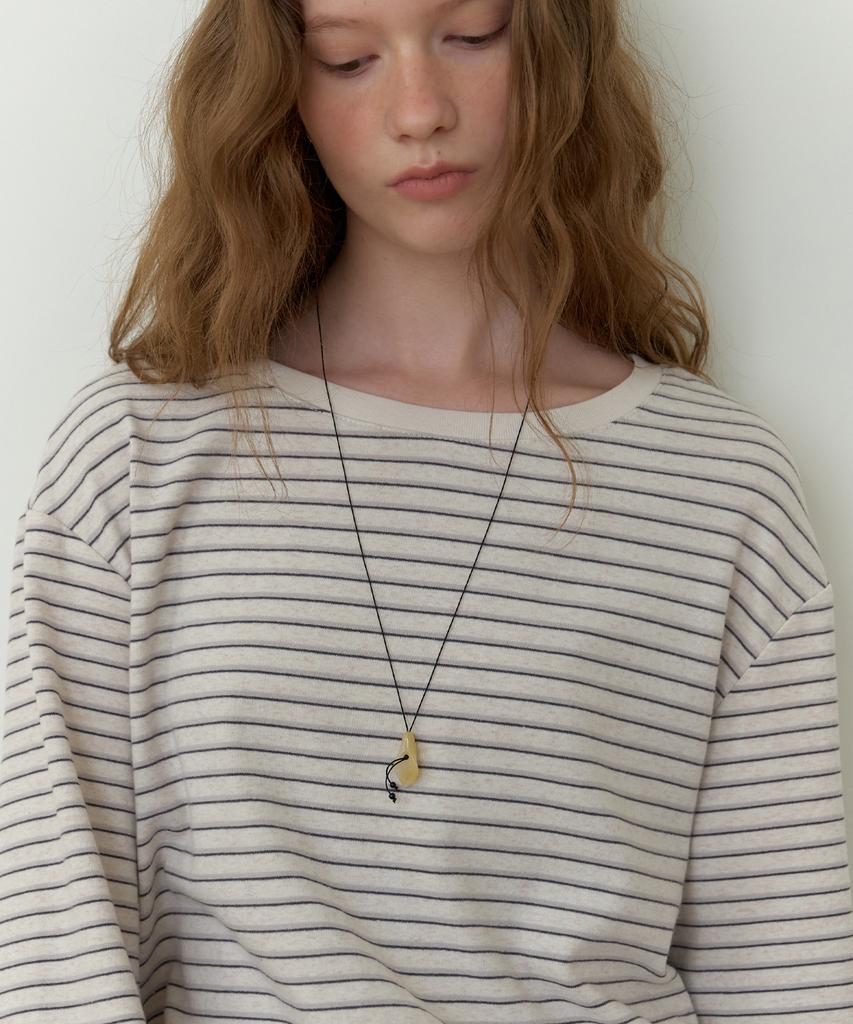 THEMITTEN Barn Overfit T-Shirt (Oat Stripe)