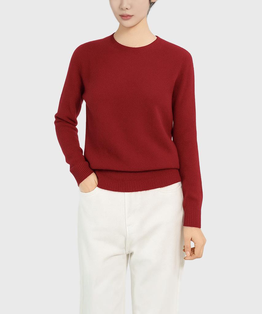 Keulleiseu 100% Wool Basic Knit Sweater_Pink