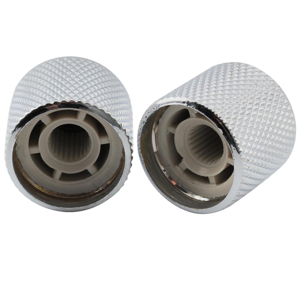 Musiclily Pro 18mm Stahl-Domknöpfe mit Zoll-Positionsmarkierungen für USA E-Gitarren/Bässe, Chrom (2er Set)