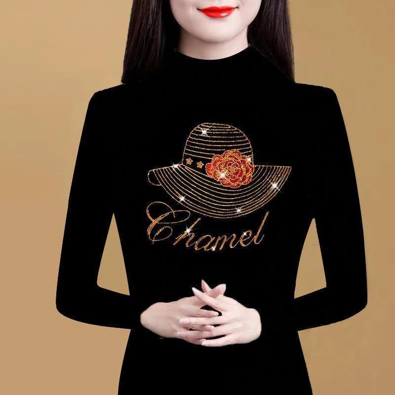 Herfst Winter Warme Tops Mode Kleding Dames Casual Lange Mouw T-shirts Breien Trui Truien Basic Bottoming Shirt