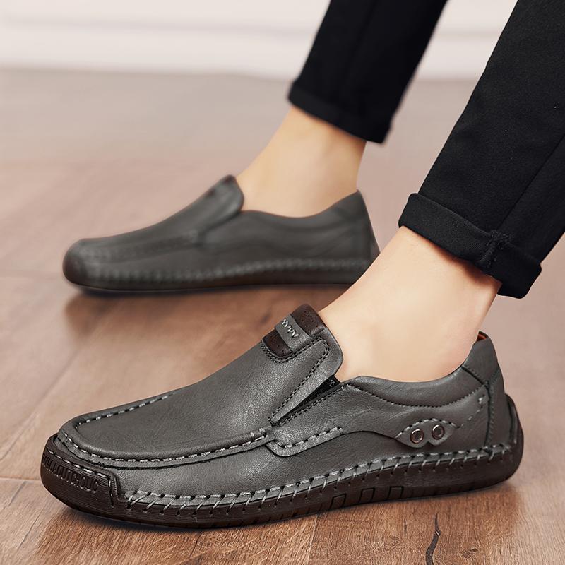 Handmade Genuine Leather Men's Casual Shoes Comfortable And Breathable Moccasins Men Business Flats Shoes Driving Shoes