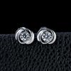 S925 Sterling Silver Rotating Rose Diamond Stud Earrings for Women, Luxury Floral Inlaid Design, Perfect for Daily Wear and Dates.