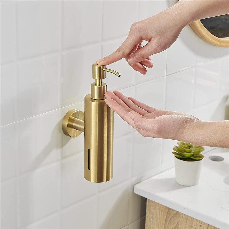 Wall-Mounted Stainless Steel Soap & Shampoo Dispenser with Press-Type Pump