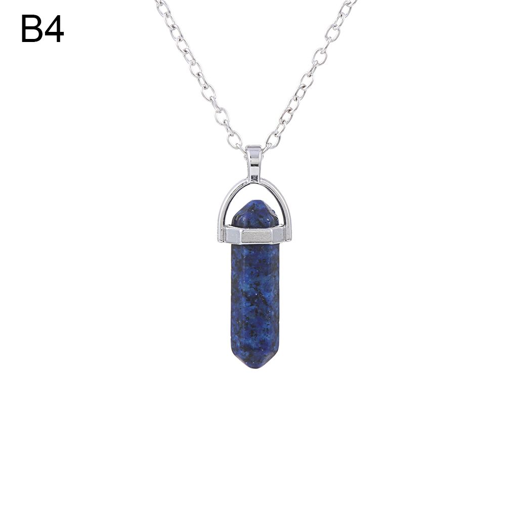 Chakra Point Pendulum Natural Crystal Necklace Quartz chain Stone Pendant Jewelry Accessories