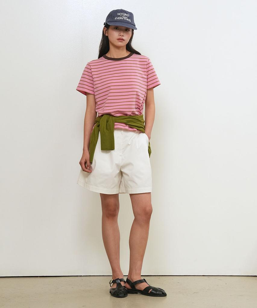 GENERALIDEA Color Block Stripe Short Sleeve T-Shirt [Pink] / Gf2Lts522