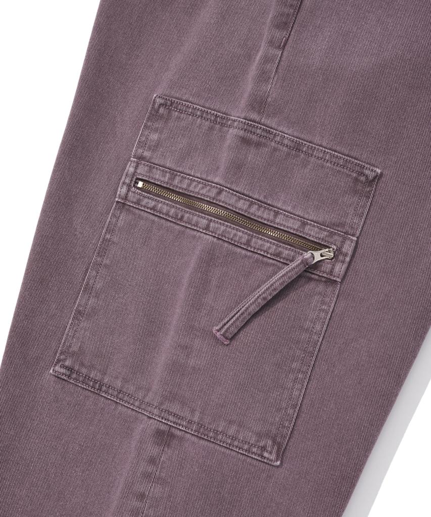 PHYSICAL DEPARTMENT Pigment Washed Cargo Denim Pants Vintage Purple
