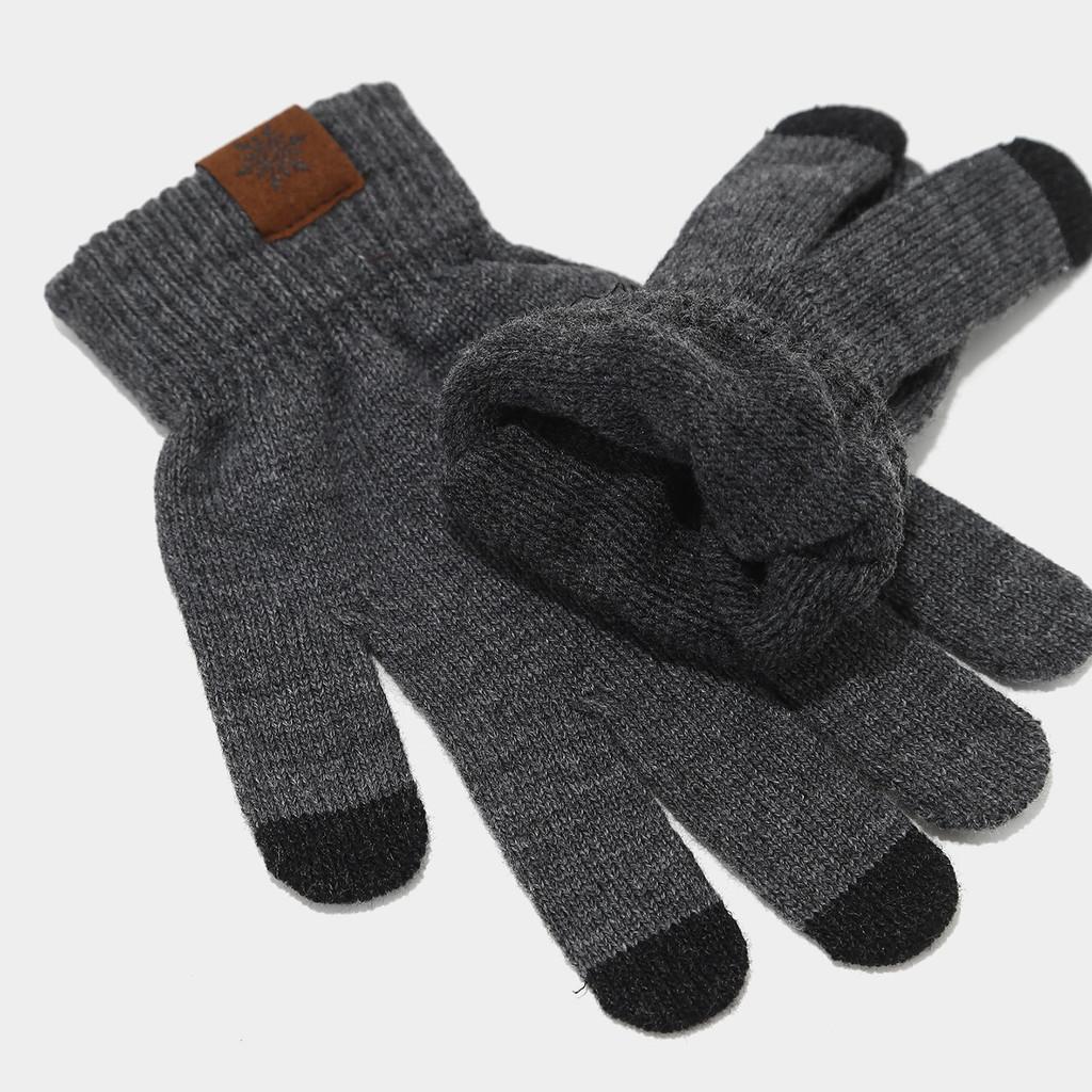 Snowflake Logo Knit Hat Scarf Gloves Set For Winter Outdoor Women Men