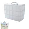 HAPPY SUGAR Clear Case for Beyblade Parts, Plastic, Semi-Transparent, with Dividers and Handles, Holds 30 Beyblade Parts