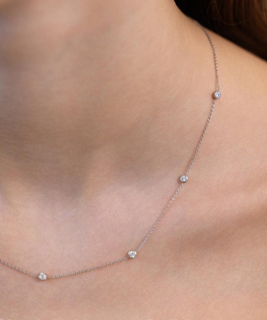 Tatiana (Silver 925) Bezel Line Necklace Nz2524