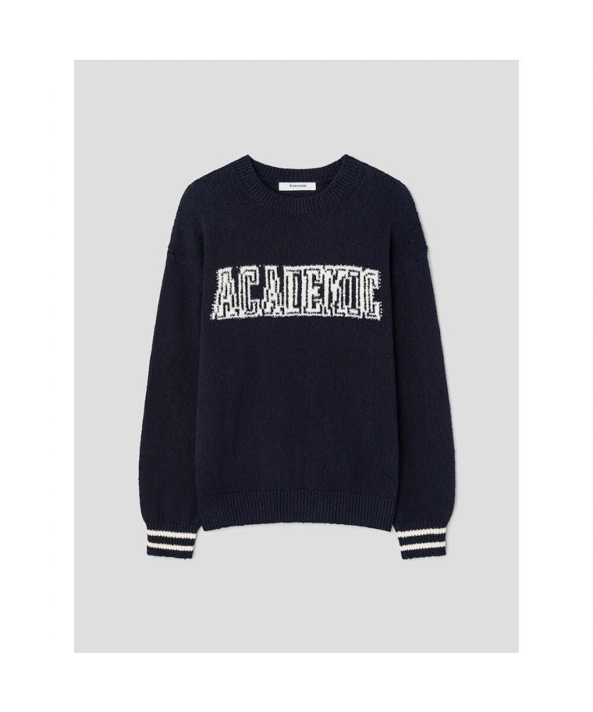 8SECONDS Varsity Lettering Round Knit Navy