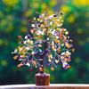 Arbre de cristal pour la bonne chance Arbre à pierres précieuses Pièces de présentation en cristal pour articles de décoration intérieure Article Feng Shui pour cadeaux porte-bonheur avec fil d'argent 200 perles