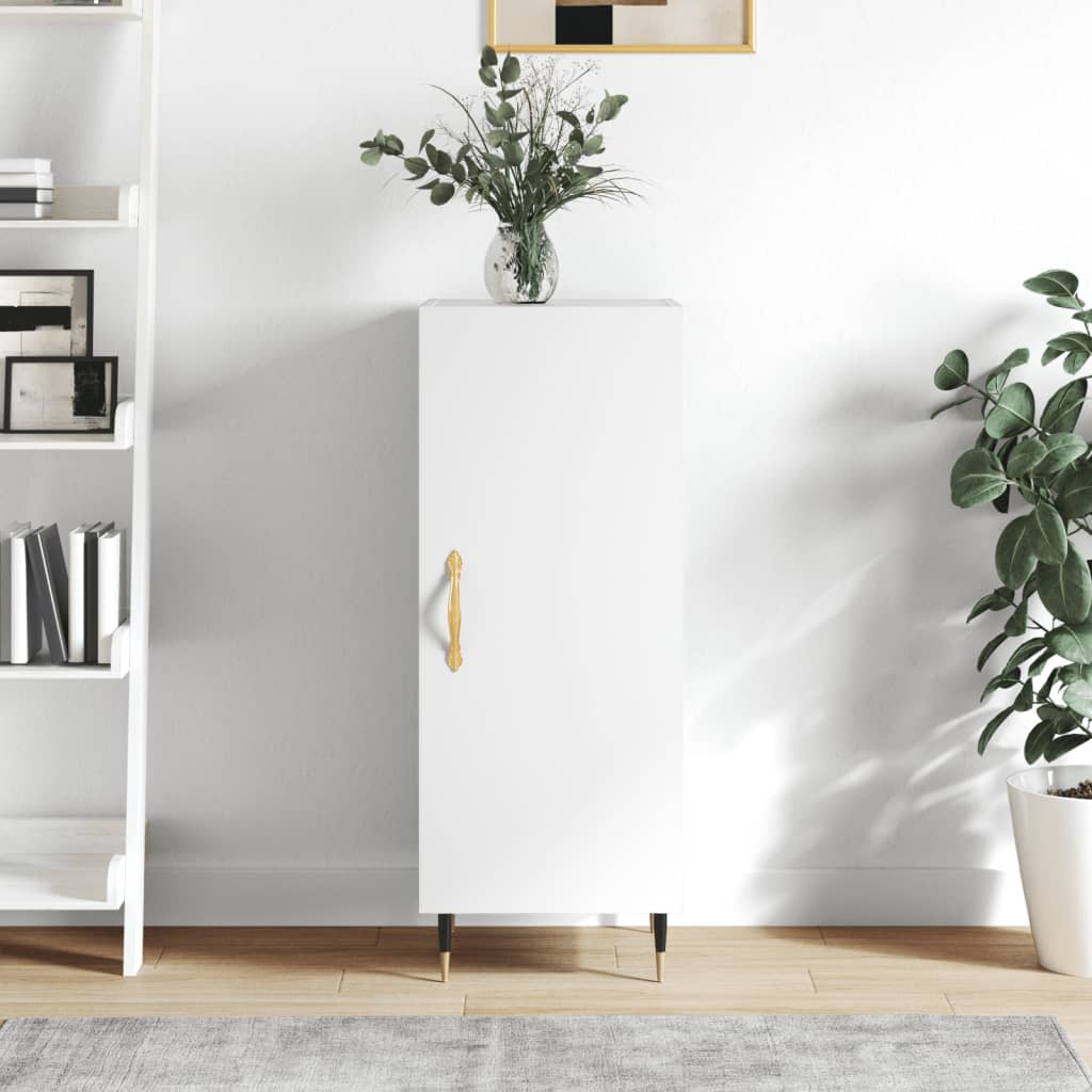 Sideboard High Gloss White 34.5 X 34 X 90 Cm Engineered Wood