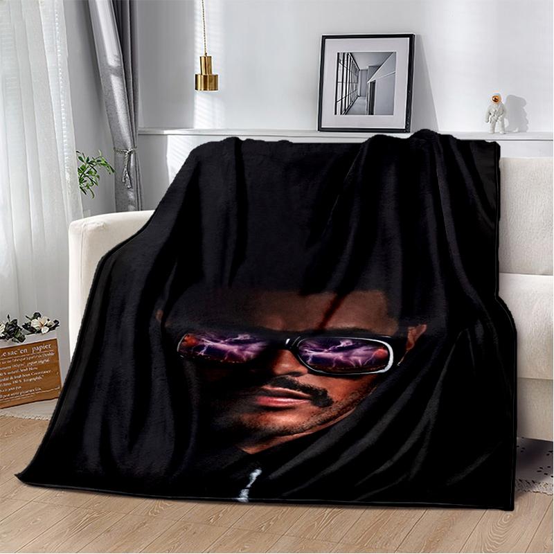 Couverture 3D The Weeknd X.O Chanteur R&B, Couverture Douce pour Maison Chambre Lit Canapé Pique-nique Voyage Bureau Couverture Cadeau Enfants