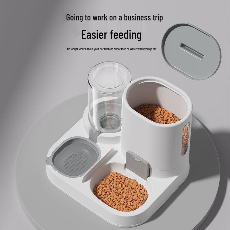 2-in-1 Pet Feeder & Waterer: Automatic Cat & Dog Food and Water Bowl