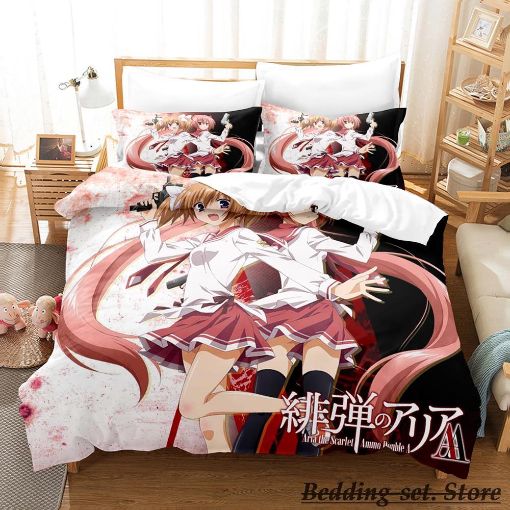 Hidan No Aria Bedding Set Single Twin Full Queen King Size Bed Set Adult Kid Bedroom Duvetcover Sets Anime Parure De Lit Bed