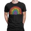 LGBT Pride Rainbow Flag Gay Awareness Ally Vintage Classic Graphic 100% Cotton T-Shirt Tops Tee