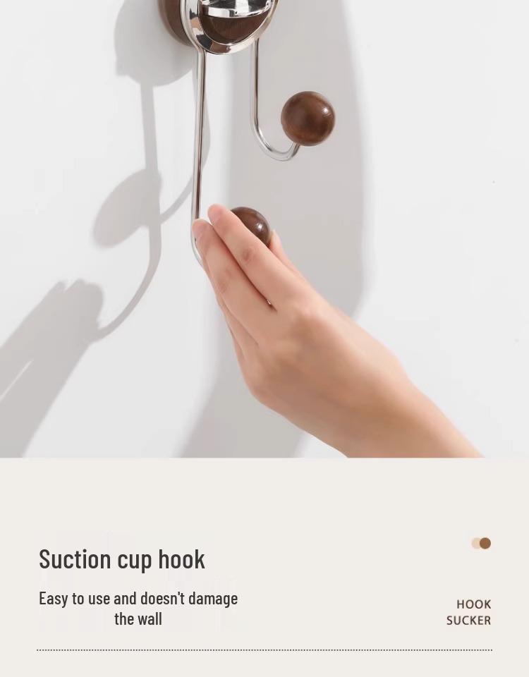 No-Drill Vacuum Suction Cup Clothes Hook - Wall Mounted Bathroom Hook with Strong Load-Bearing Capacity.