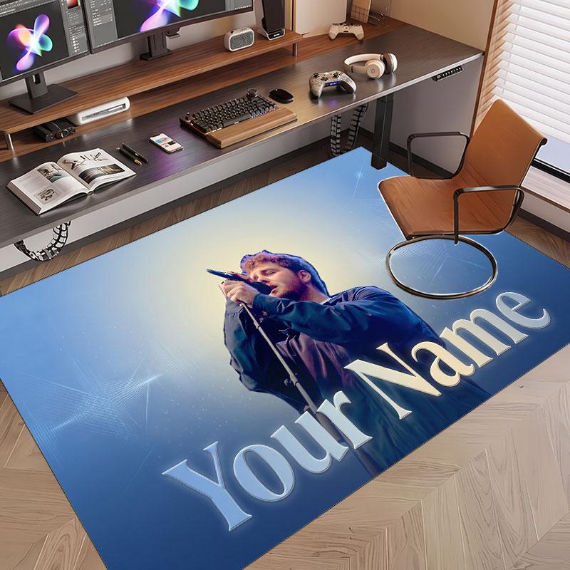 Custom Name Crystal Velvet Rug,Alex Warren Comfortable Anti Slip Floor Mat For Room Decoration