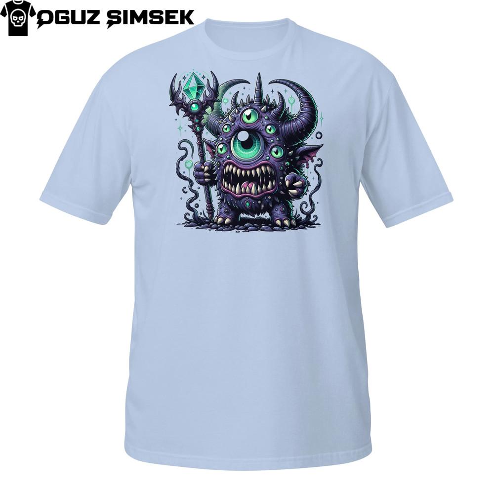 Multi-Eyed Tentacle Monster T-Shirt | Crystal Staff Demon | Fantasy Horror Tee