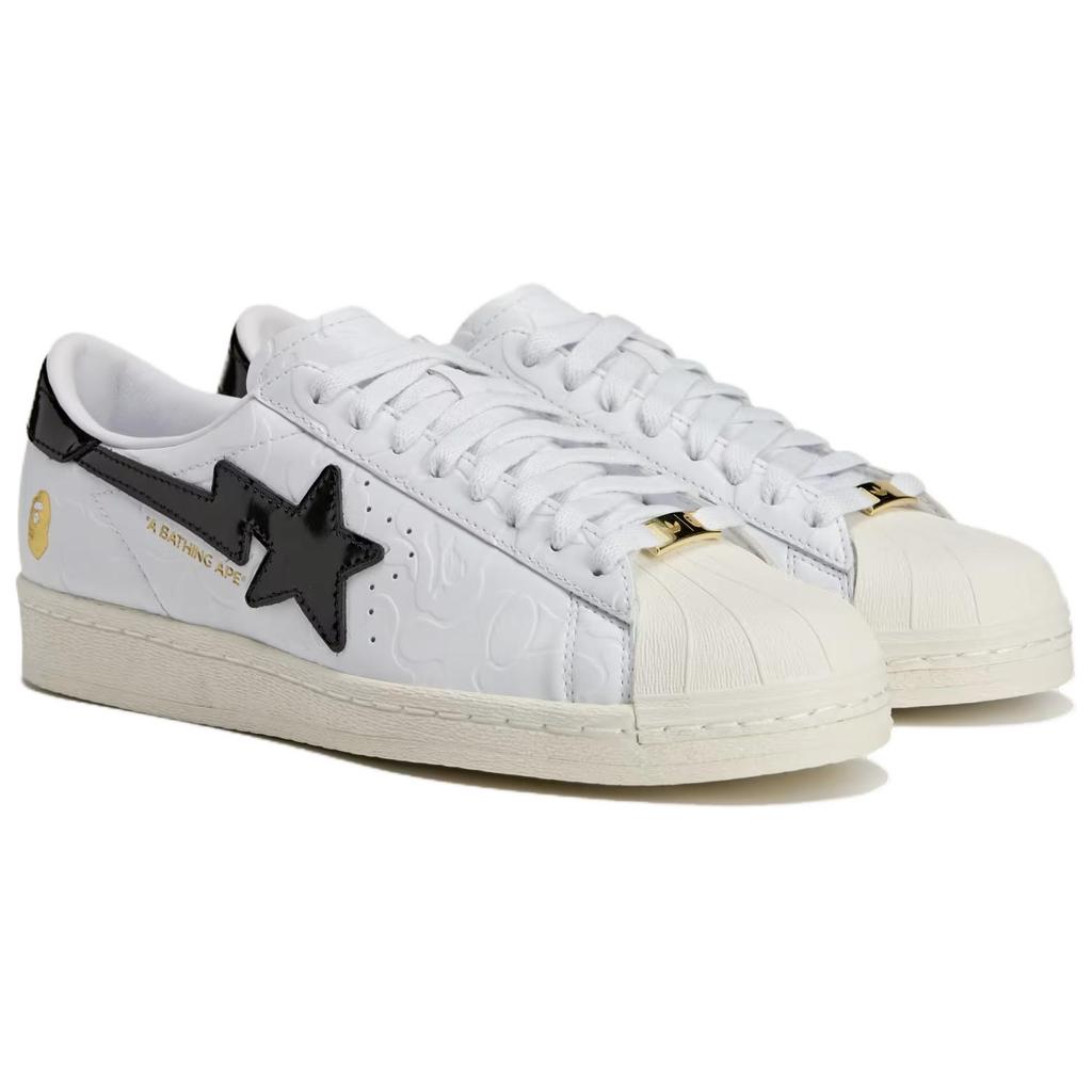 Superstar Bape x Superstar Adidas Originals Vintage 'White Black' JR2701