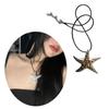 Beach Vacation Exaggerated Starfish Necklace Silver Color Metal Pendant Clavicle Chain Jewelry for Women Collarbone