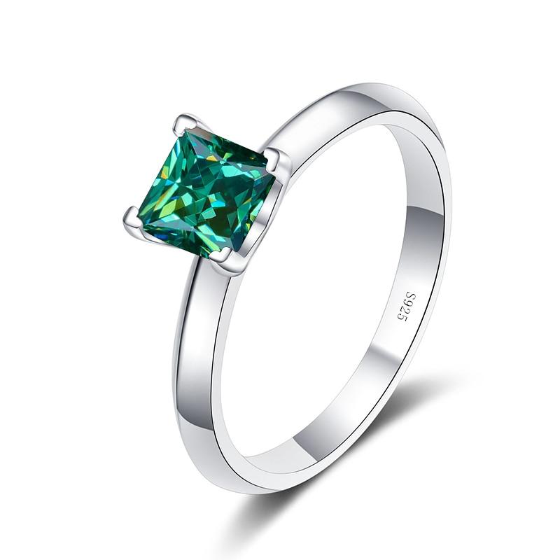 Bague Ringen 1or 2 CT Princess Cut Moissanite Solitaire Ring For Women Colorless High Quality 100% S925 Sterling Silver Band GRA