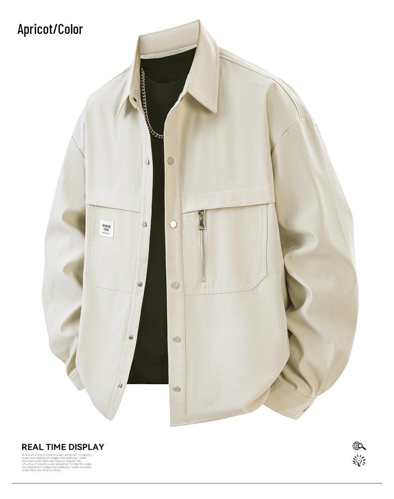 2025 New Men’s Trendy Loose-Fit Long Sleeve Shirt Jacket for Spring and Autumn