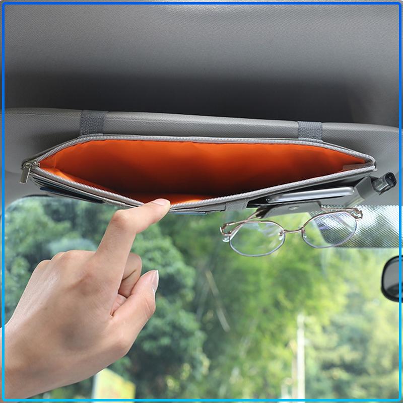 For Opel Astra H G Corsa Insignia Astra Antara Meriva Zafira Interior Car Sun Visor Point Type Multi-function Storage Bag