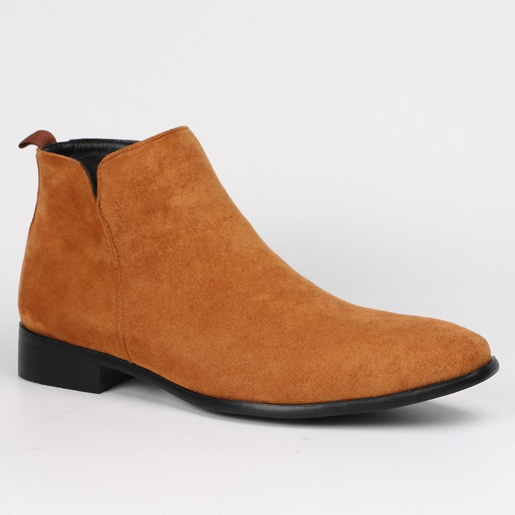 Pánské kotníkové boty na vysokém podpatku z pravé kůže Pánské 2025 Špičatá špička Elegantní Svatba Pánské boty Boční zip Základní boty pro muže