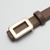 Belts for Women Fashion Versatile Trendy Decorative Suit Cowhide Thin Belt Square Buckle Genuine Leather Ins Style Jeans Belt
