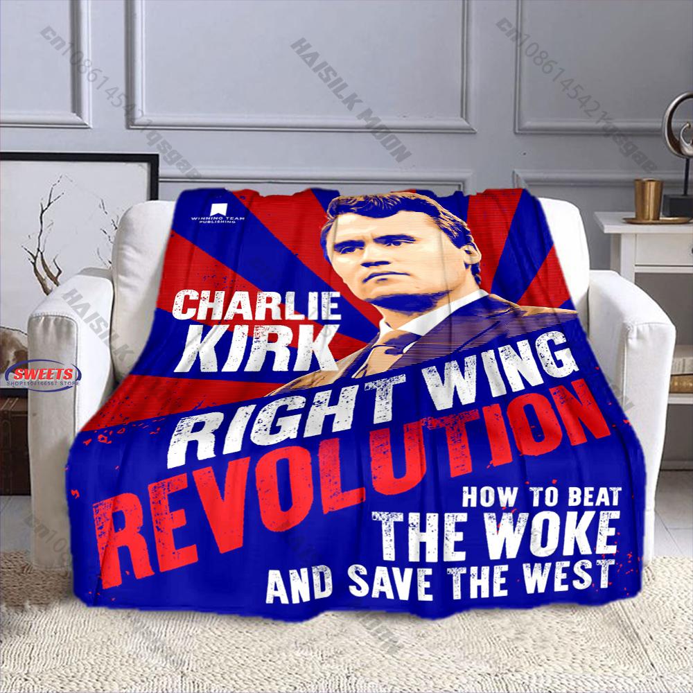 Charlie Kirk Angelic Advocate Theme Blanket Warm Soft Comfortable Home Travel Blanket Sofa Bedding Cover Blanket Gift for Friend