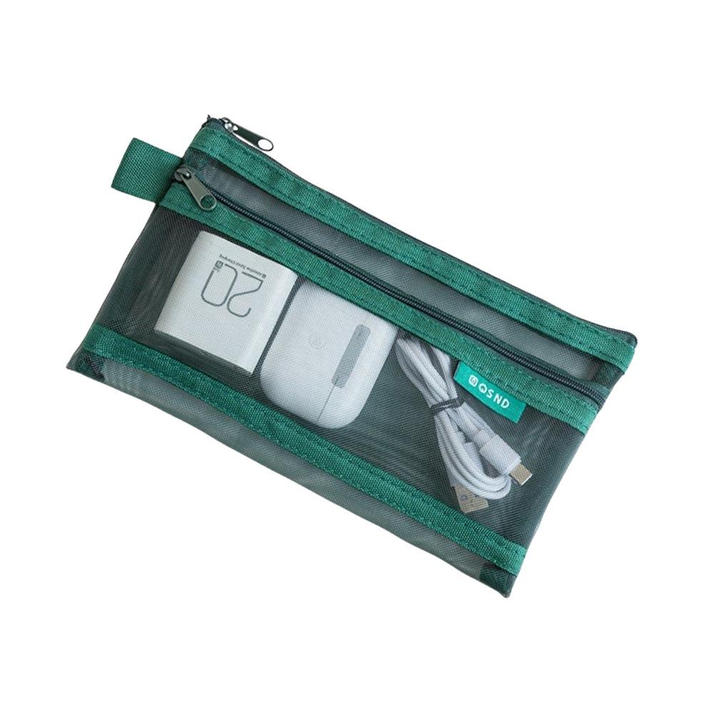 Nylon Transparent Storage Bag Breathable Lightweight Mesh Storage Pouch Square Charging Cables Storage Travel Storage