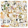 50 Pcs Ginger Cat Stickers,Cute Aesthetic Hand-painted Cat Waterproof Stickers,Vinyl Stickers for Water Bottle