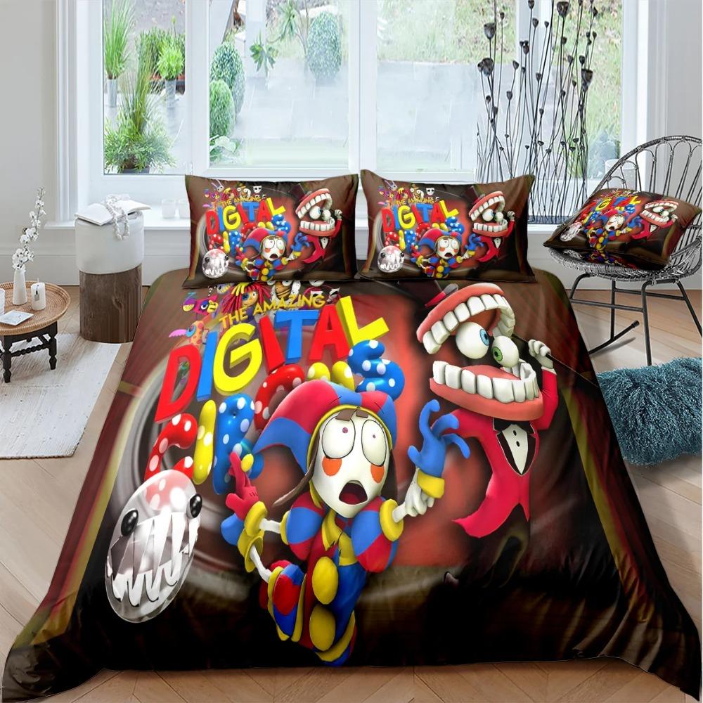 Fantastico Circo Digitale Set Biancheria da Letto Federa Copripiumino Federa Cuscino Singolo Matrimoniale King Per Bambini Adulti Camera da Letto