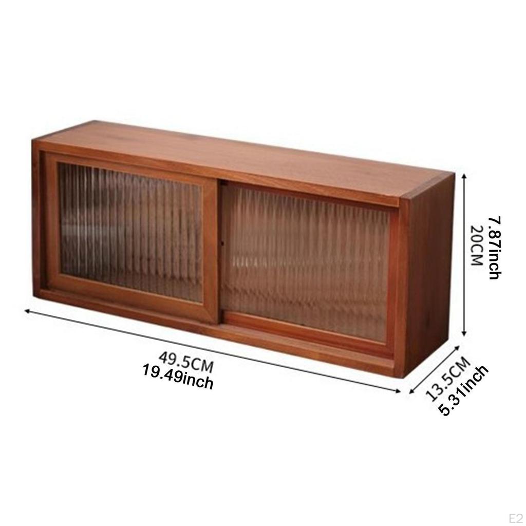 Storage Cabinet Tabletop Multipurpose Rustic Wood Organizer Countertop for Countertops