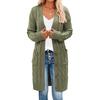 Yousheng Women Sweater Cardigan V-neck Long Sleeve Twist Texture Knitting Tops with Pockets Solid Color Button-Up Knitting Jacket
